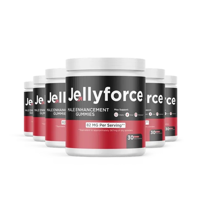 The Jelly Force six-bottle pack, front labels showing